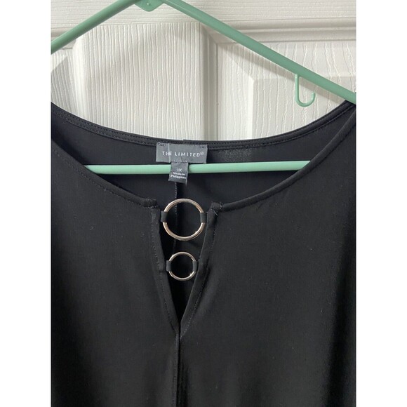 The Limited Dress Womens Plus 1X Black Knee Length Sheath Short Sleeve - Picture 3 of 5